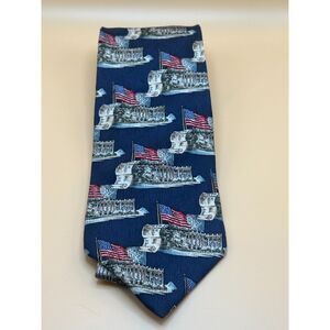 Quote Me 1997 Patriotic Necktie with Flags, Constitution, and White House